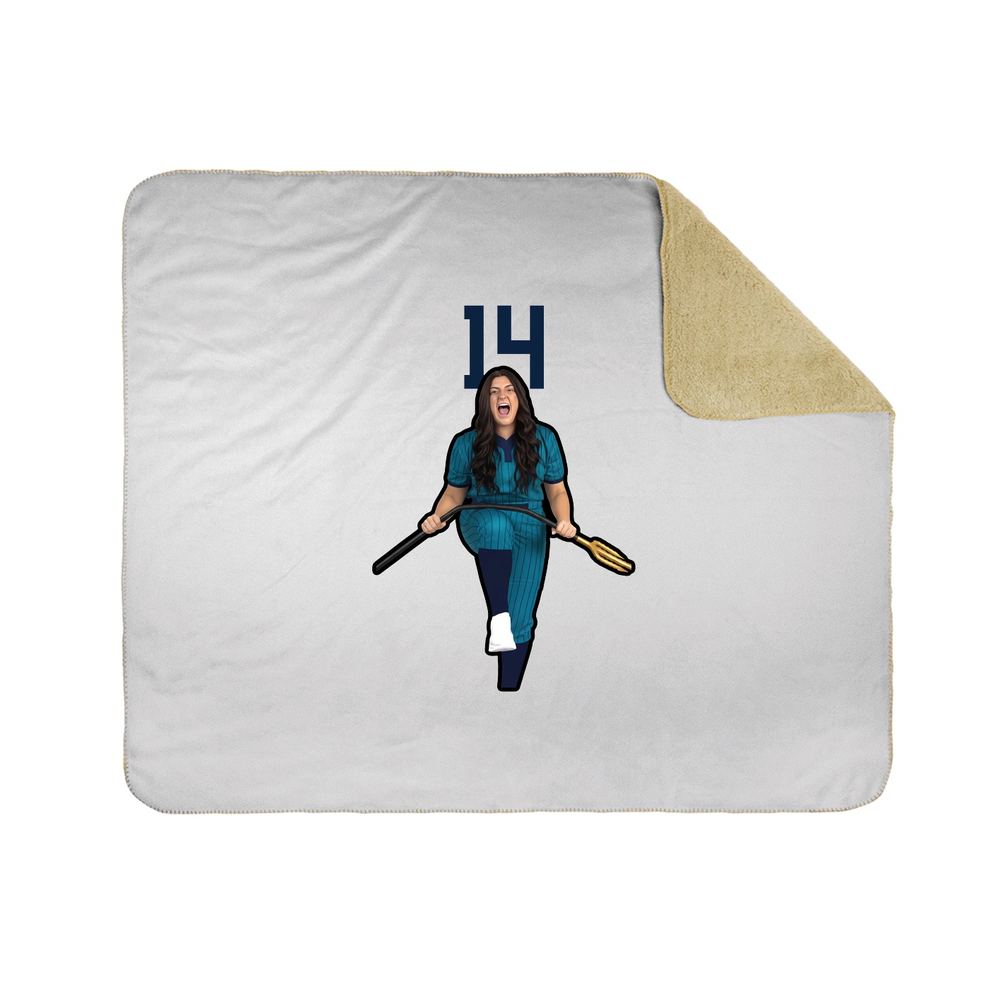 Throw Blanket — Number Top in White