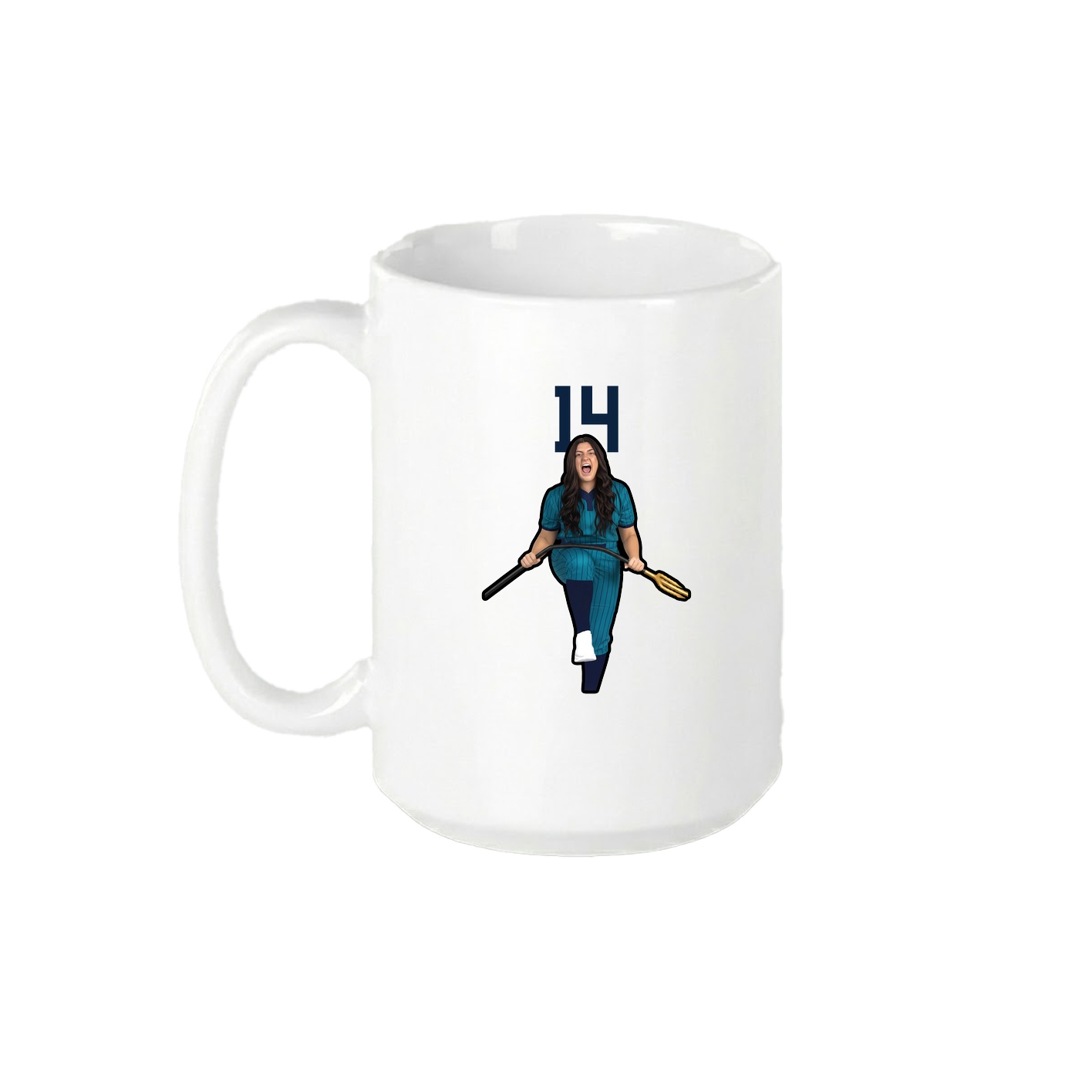 15oz Coffee Mug — Number Top in White