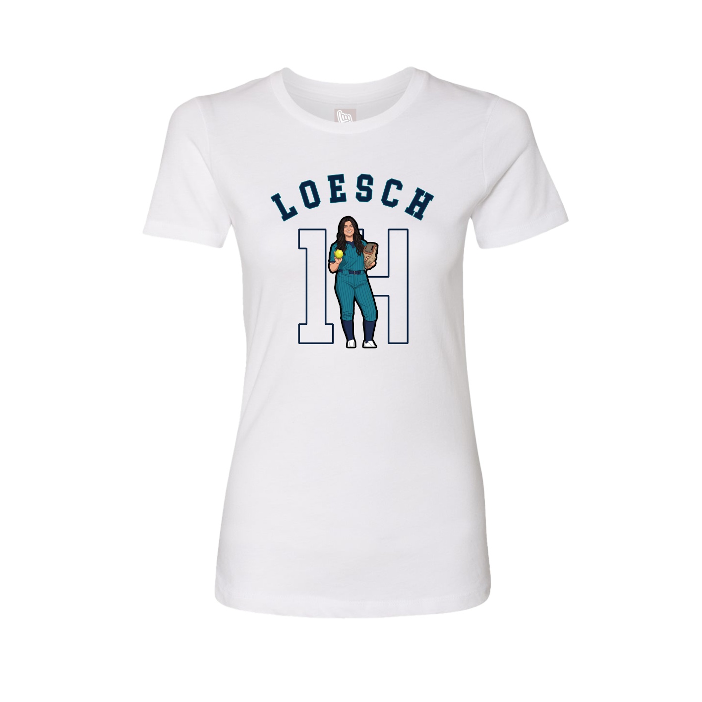 Fitted Women's Tee — Shirsey Arch in White