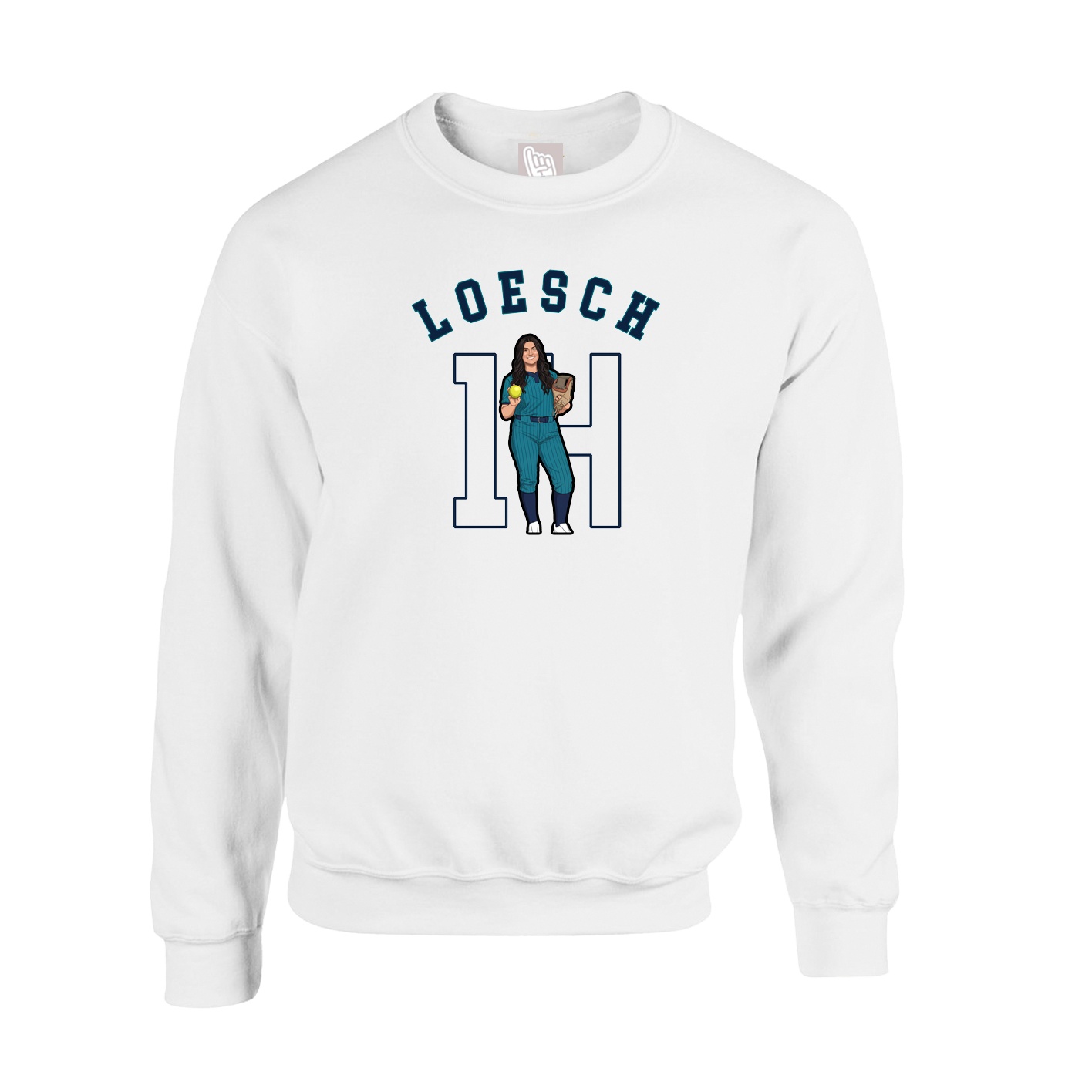 Fleece Crew — Shirsey Arch in White