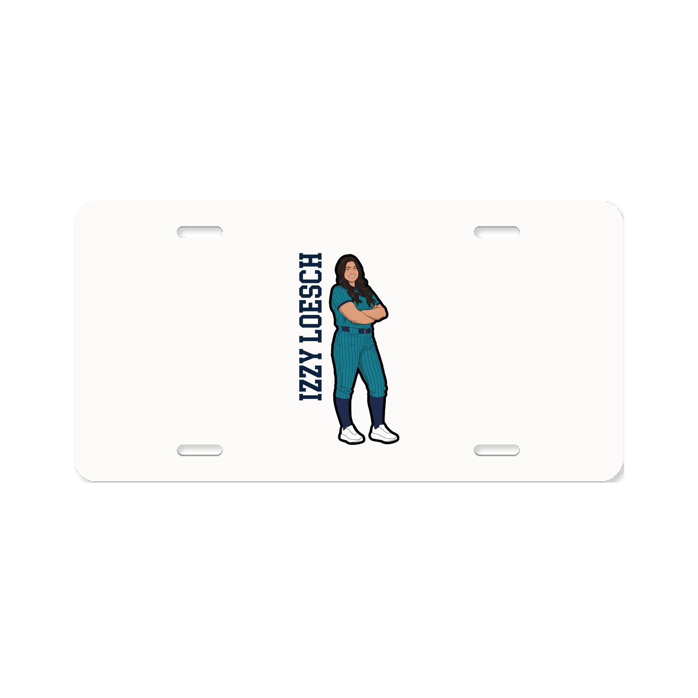 License Plate — Name Vertical in Classic