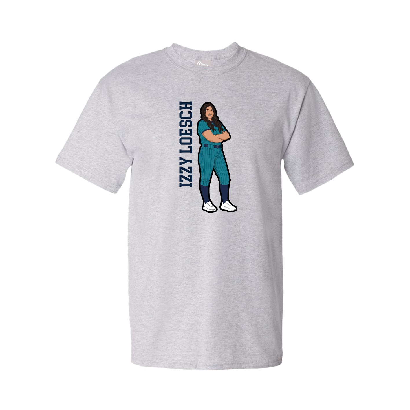 Tee — Name Vertical in Grey