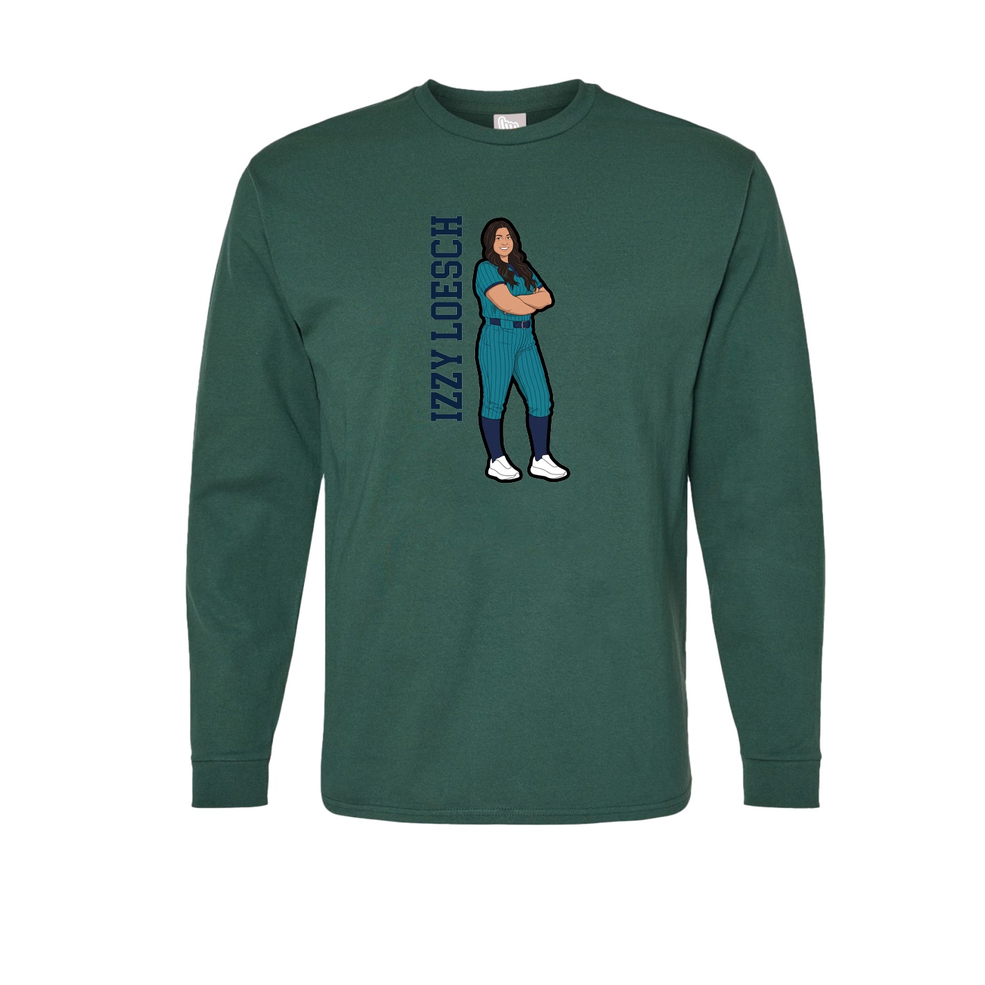 Long Sleeve Tee — Name Vertical in Green