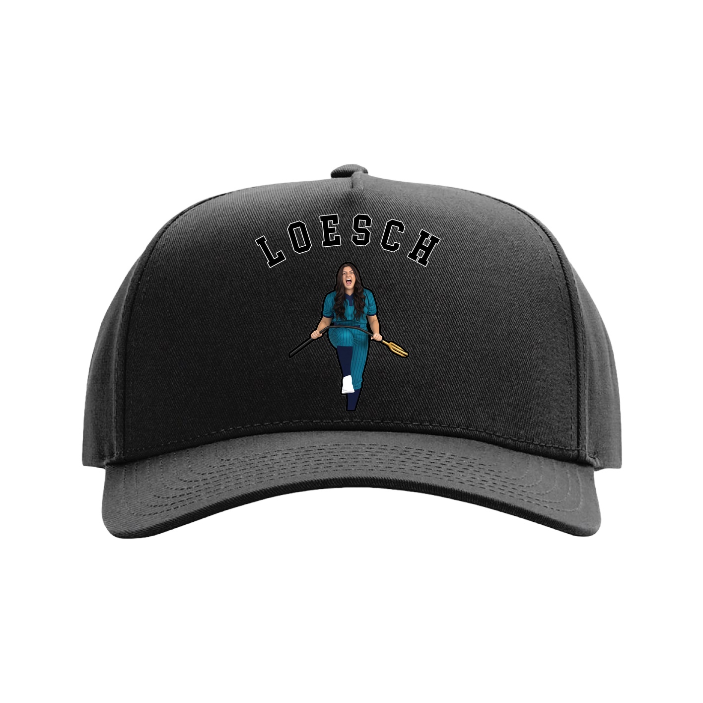 Full Fabric Five-Panel Champ Cap — Shirsey Arch in Black