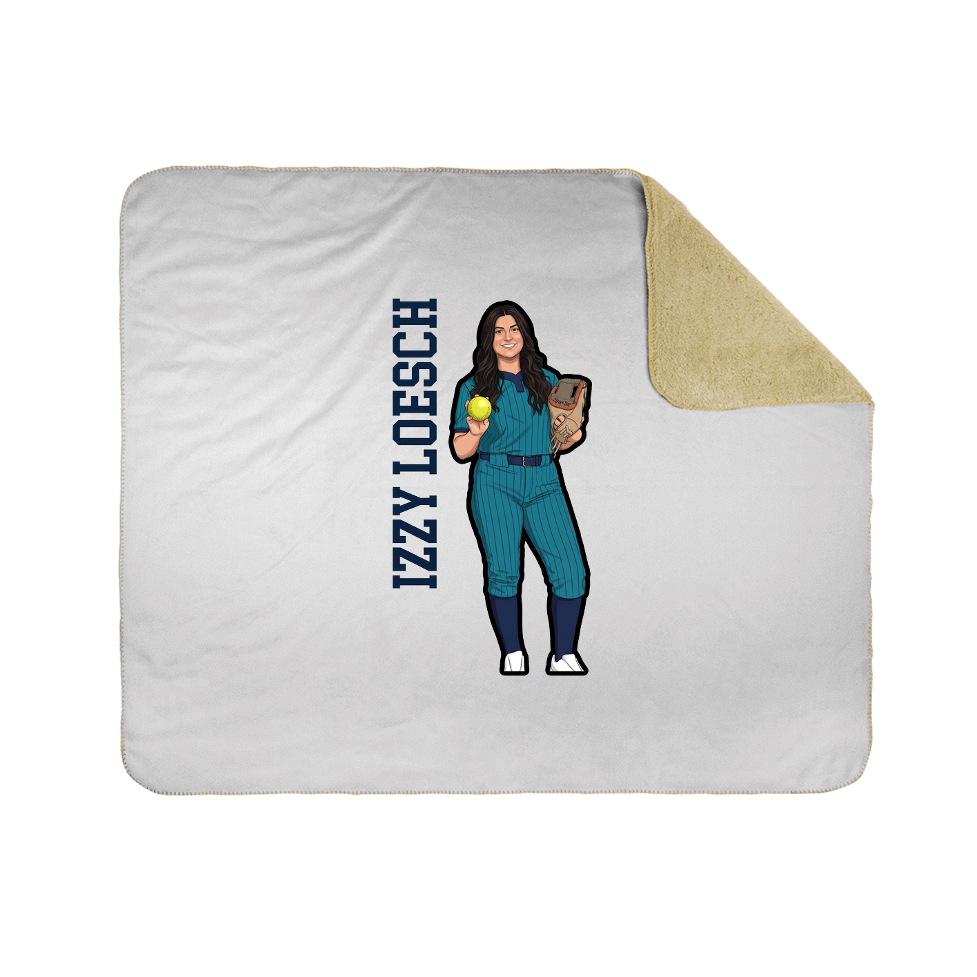 Throw Blanket — Name Vertical in White