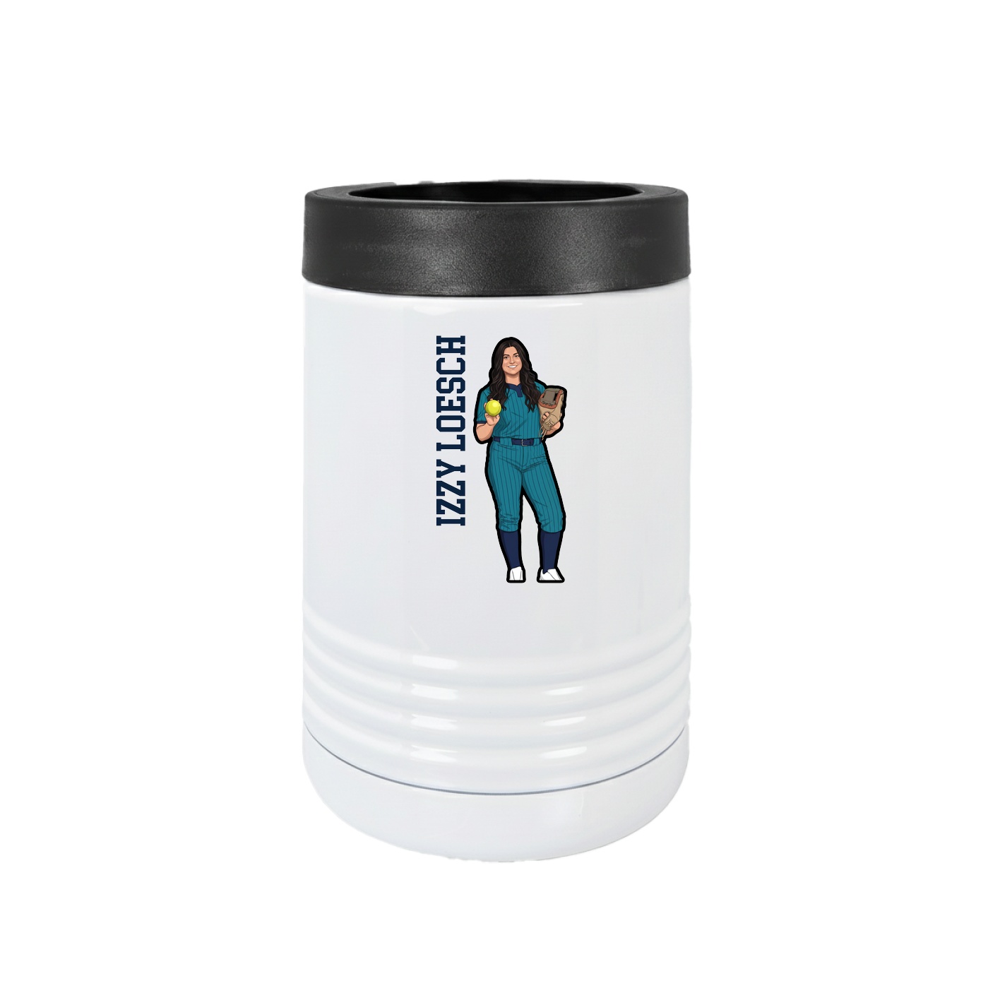 Beverage Holder — Name Vertical in White