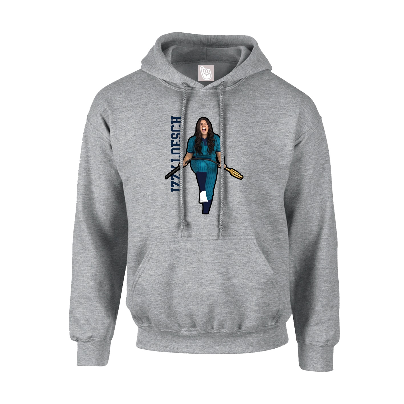 Youth Hoodie — Name Vertical in Grey