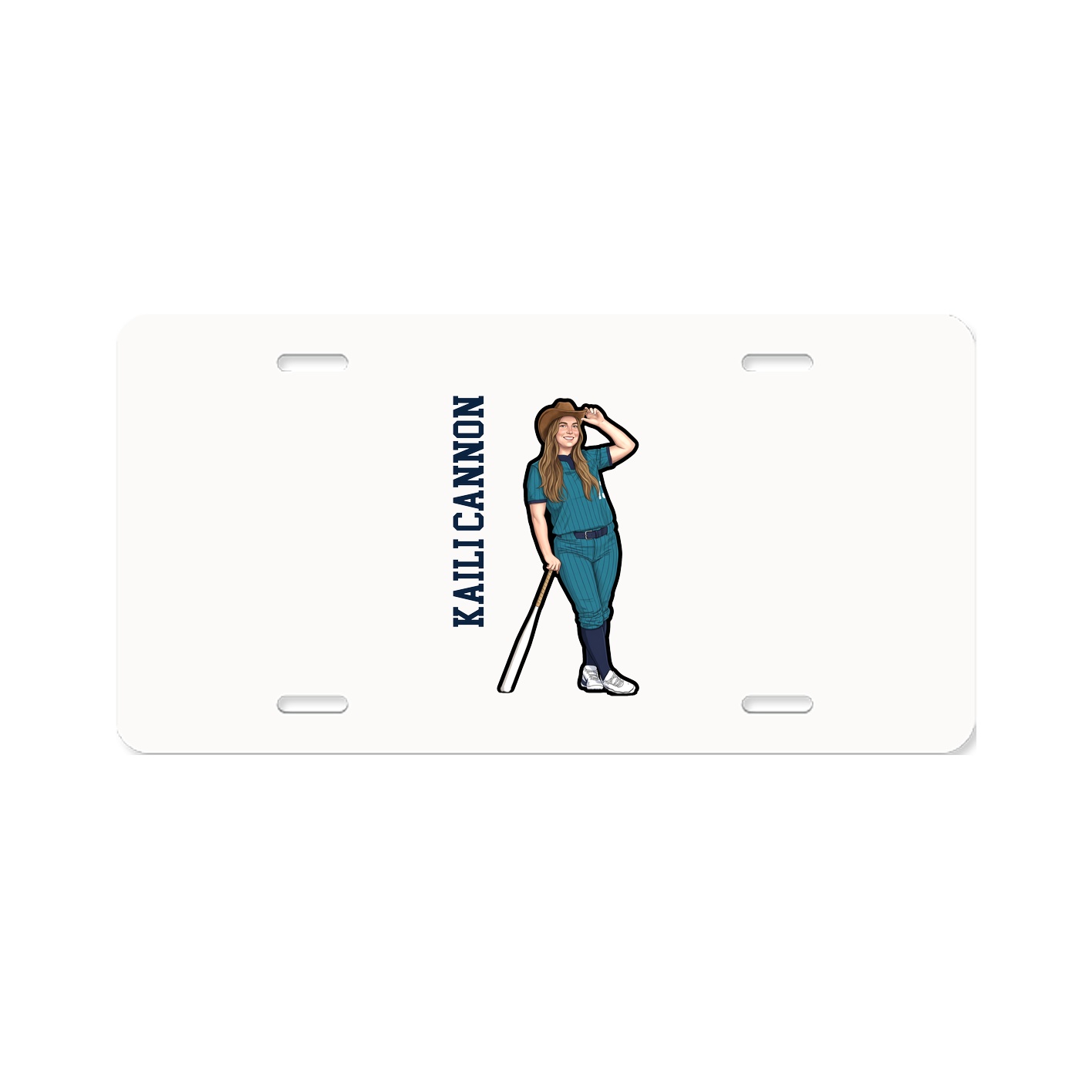 License Plate — Name Vertical in Classic