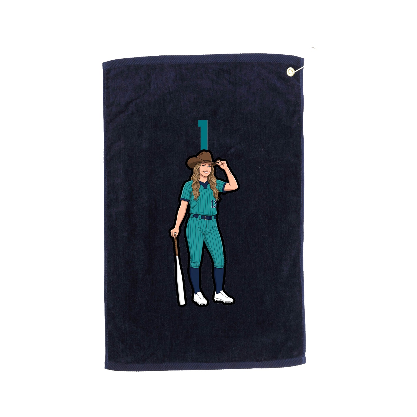 Golf Towel — Number Top in Navy