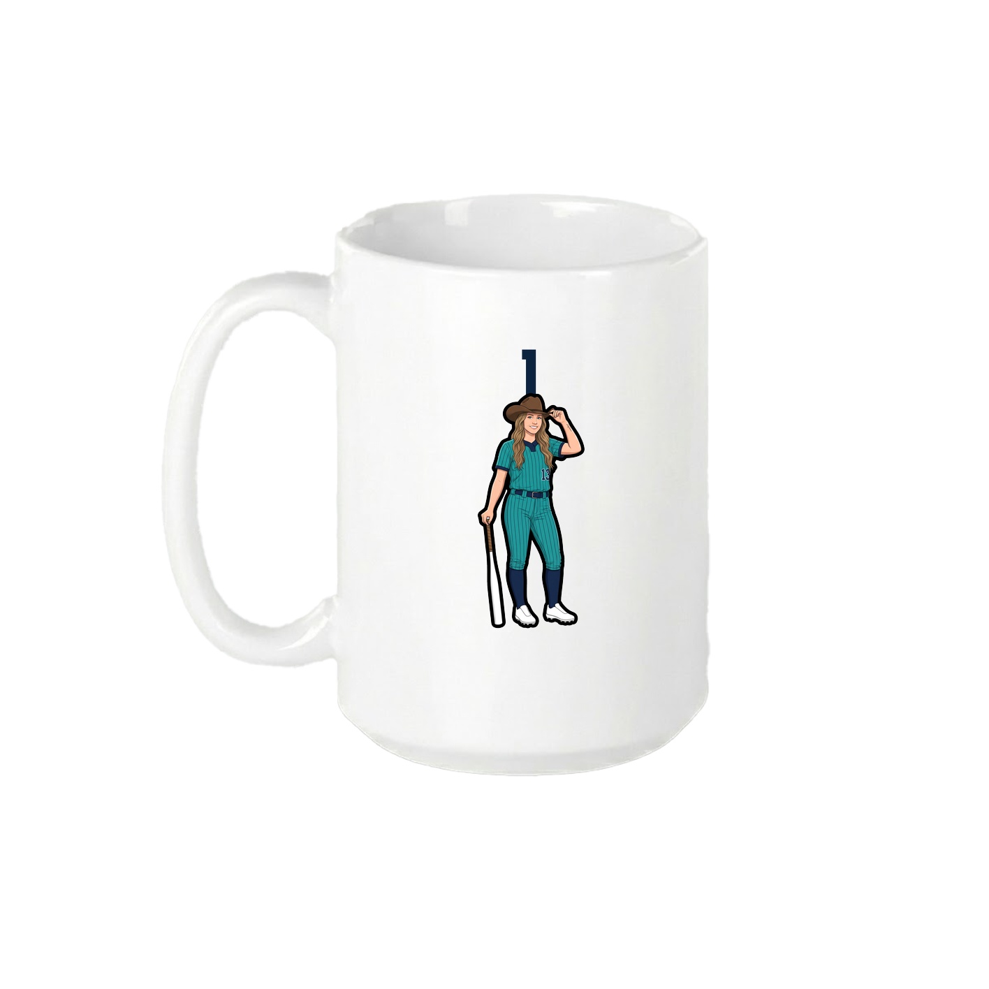 15oz Coffee Mug — Number Top in White