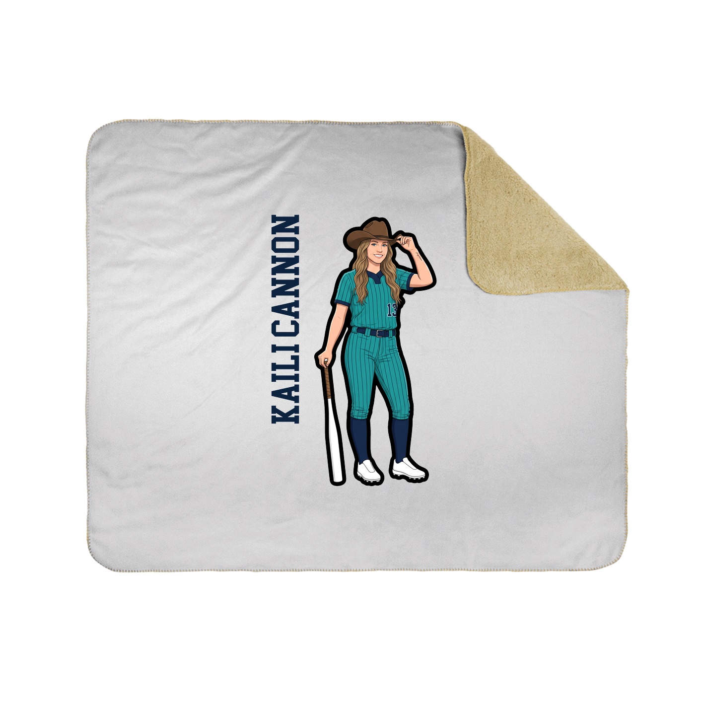 Throw Blanket — Name Vertical in White