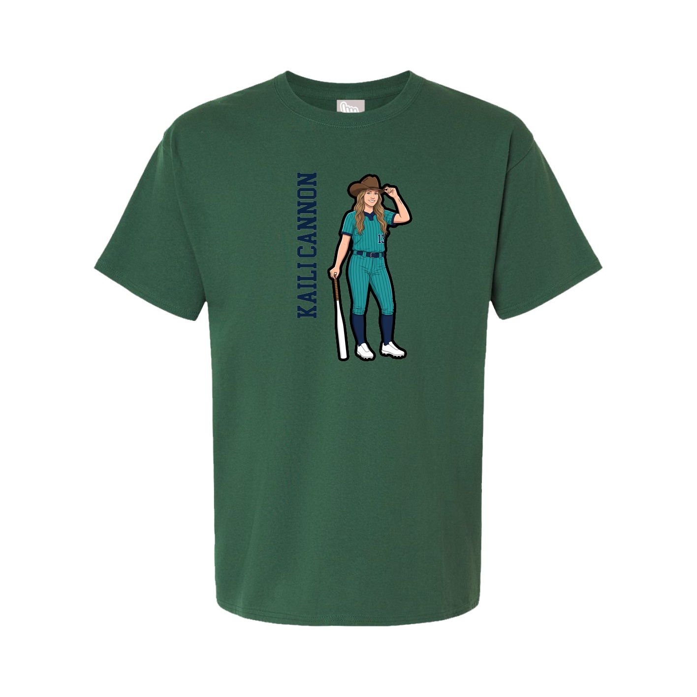 Tee — Name Vertical in Green