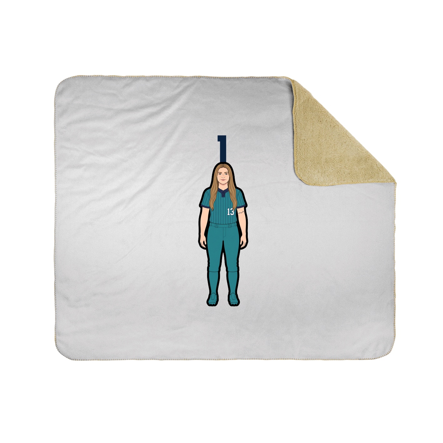 Throw Blanket — Number Top in White