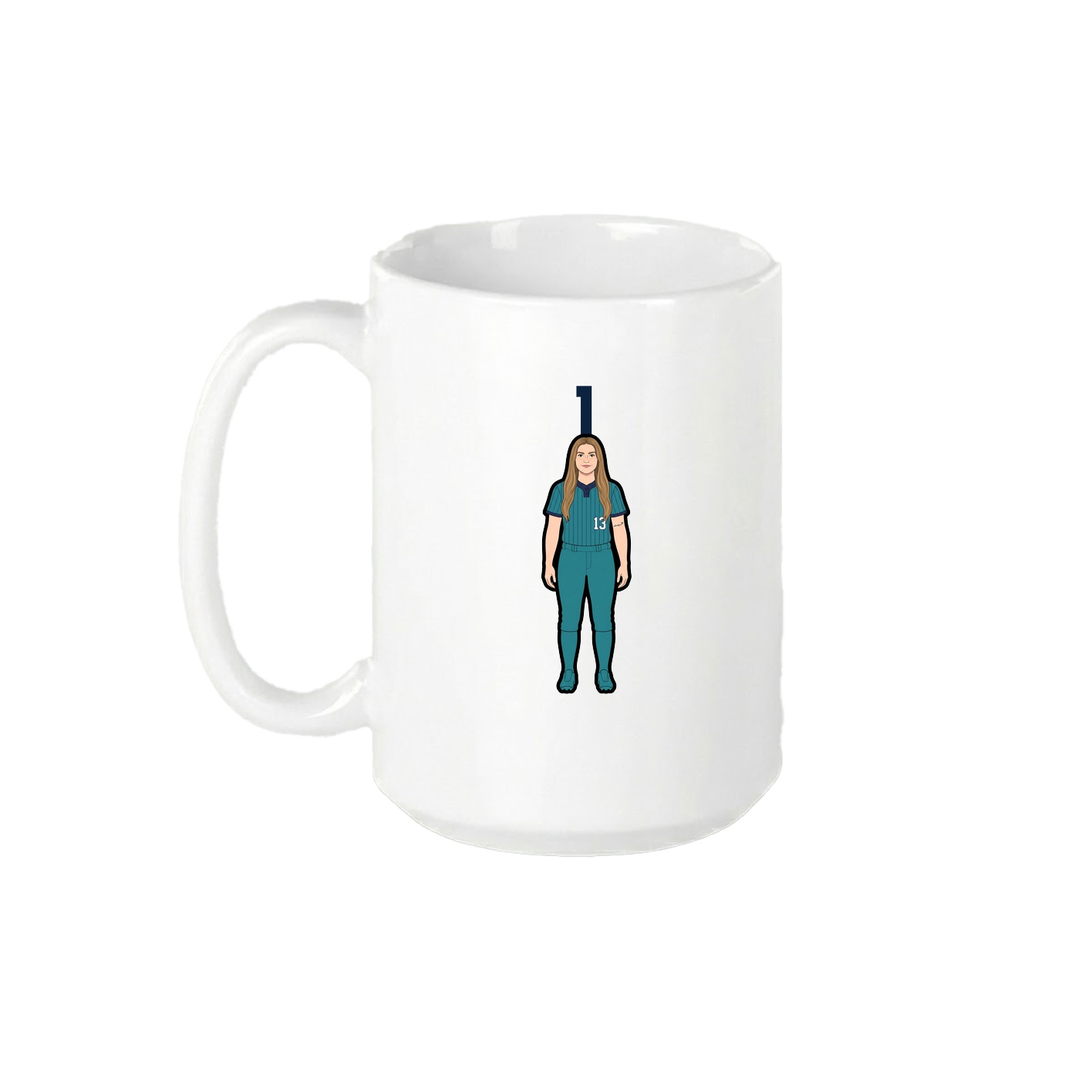 15oz Coffee Mug — Number Top in White