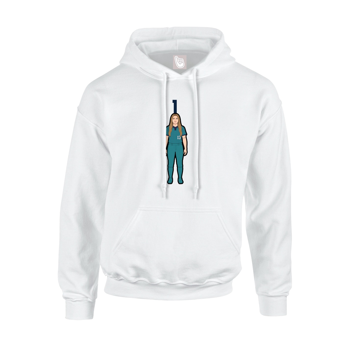 Youth Hoodie — Number Top in White