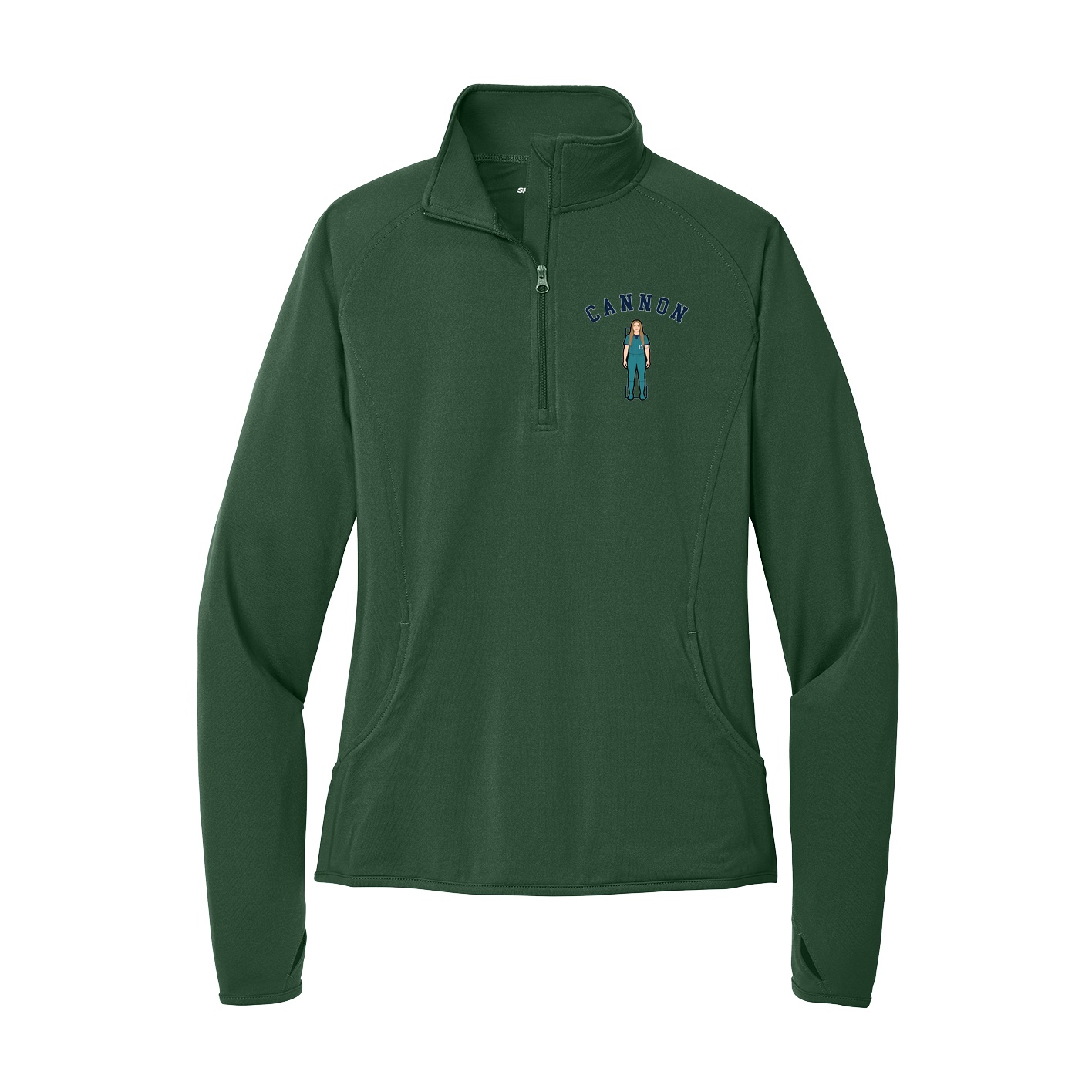 Women's Q-Zip Pullover — Shirsey Arch in Green