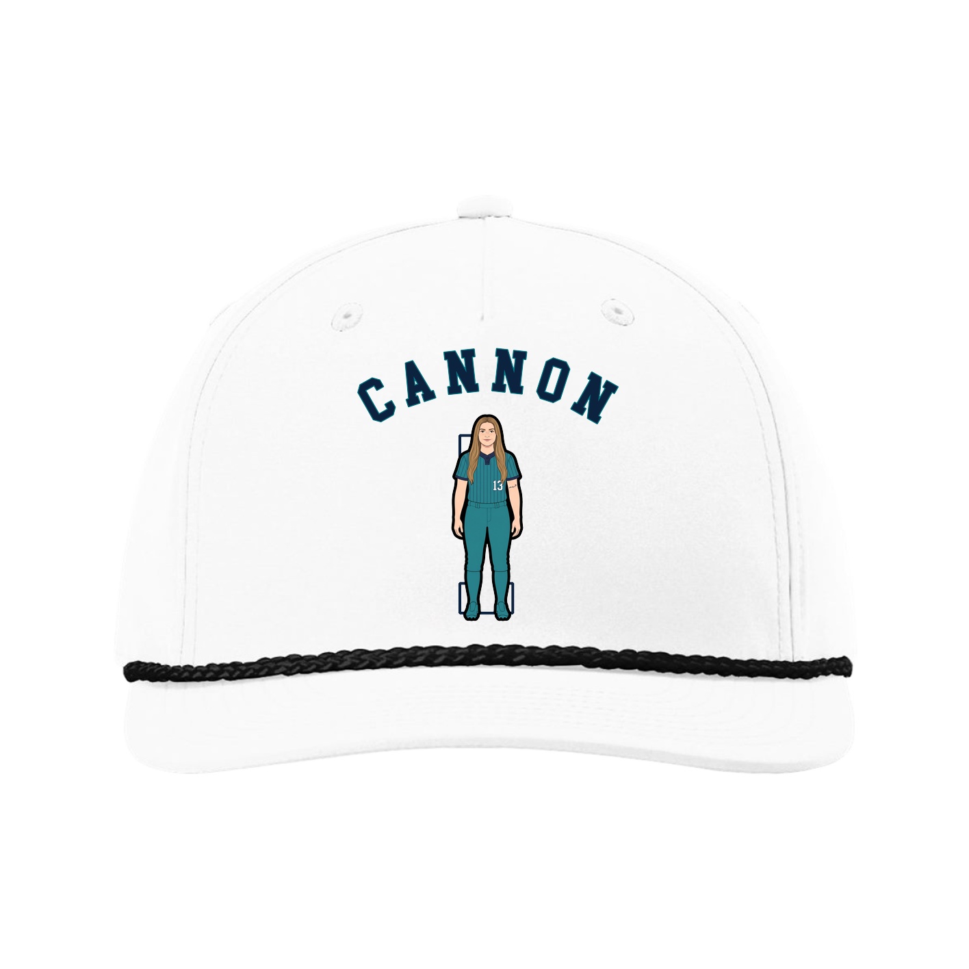 Five-Panel Classic Rope Cap — Shirsey Arch in White