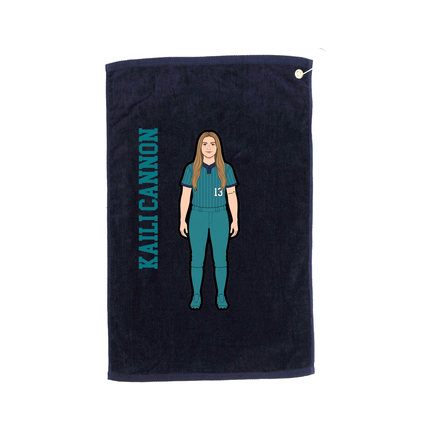 Golf Towel — Name Vertical in Navy
