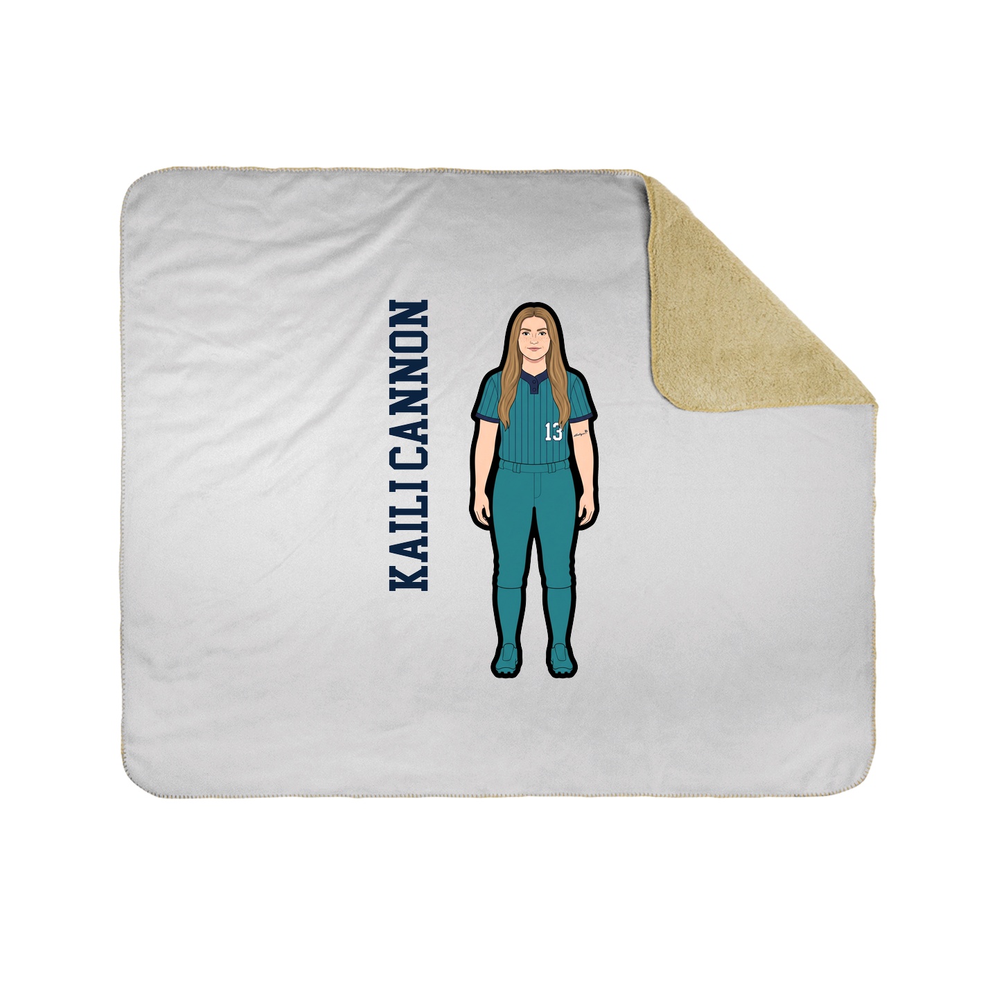 Throw Blanket — Name Vertical in White