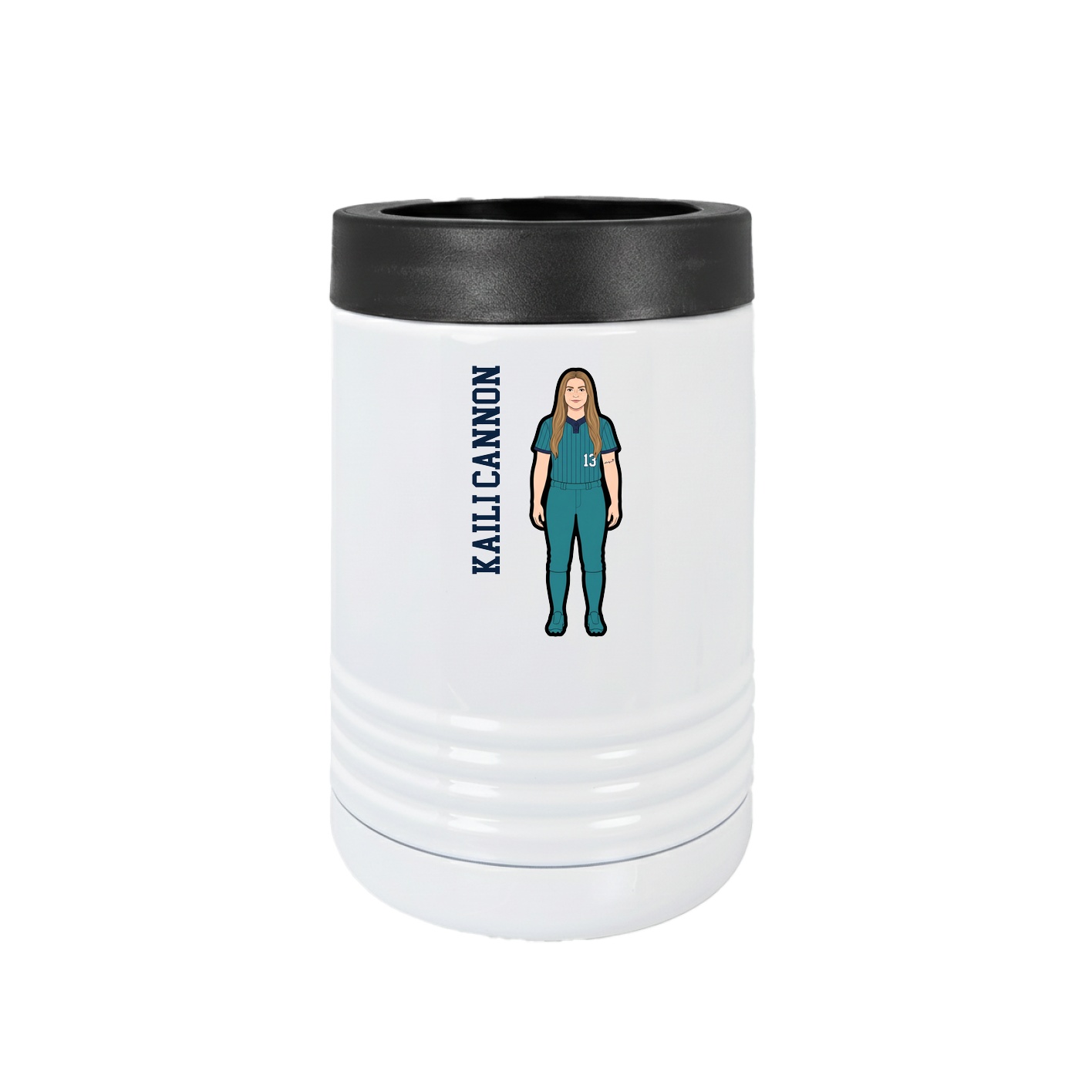 Beverage Holder — Name Vertical in White