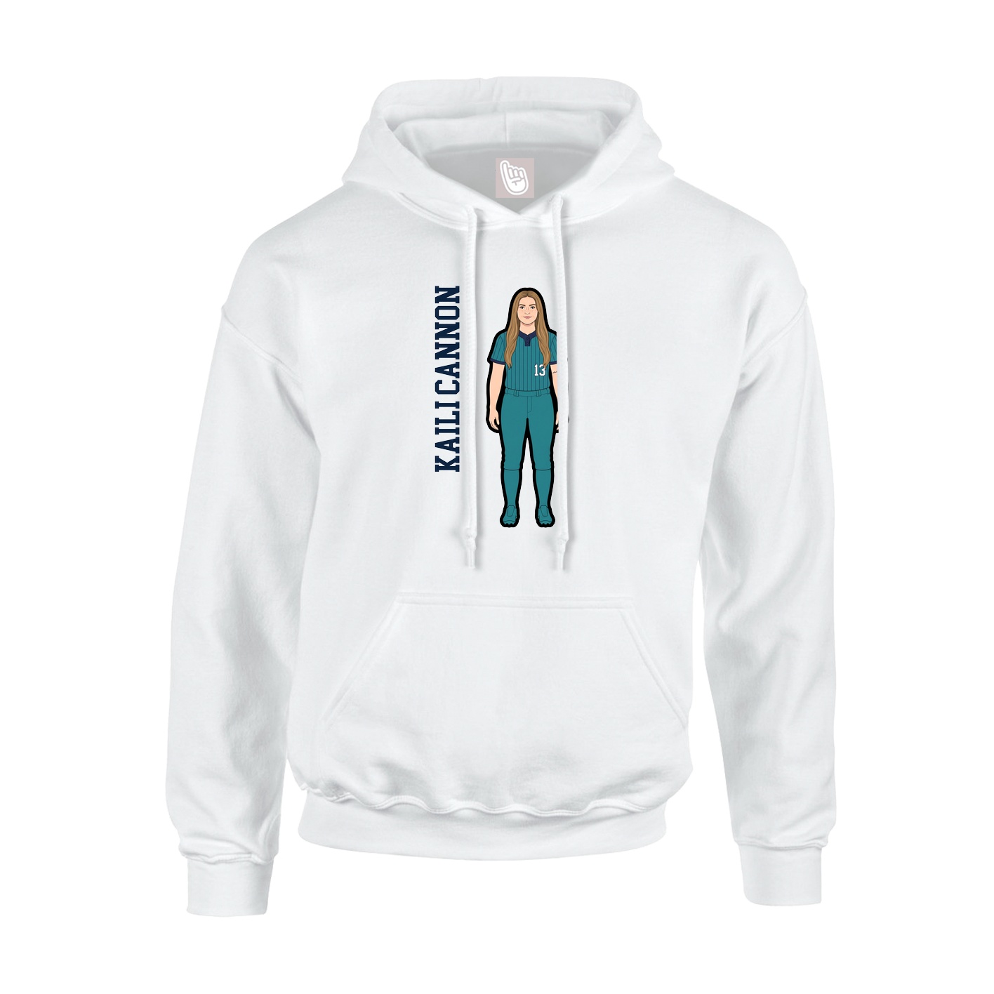 Youth Hoodie — Name Vertical in White