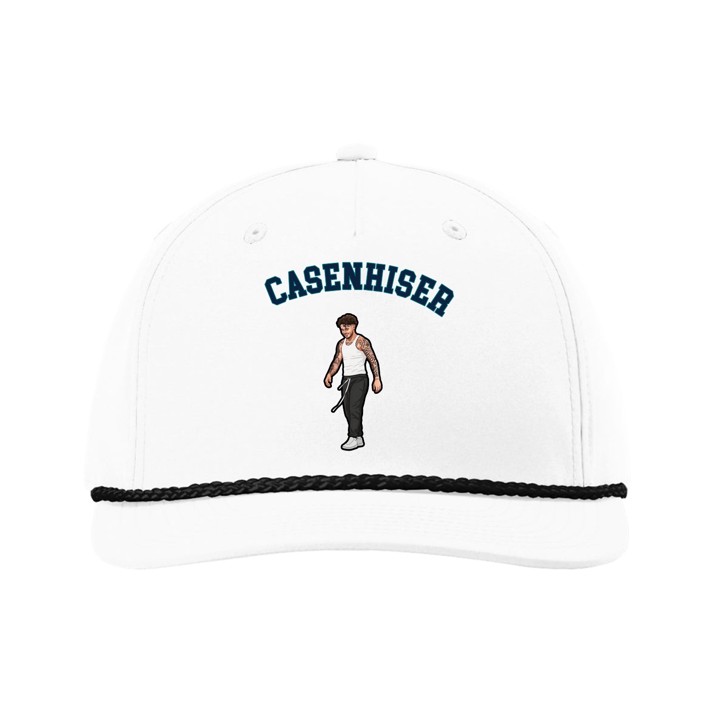 Five-Panel Classic Rope Cap — Shirsey Arch in White