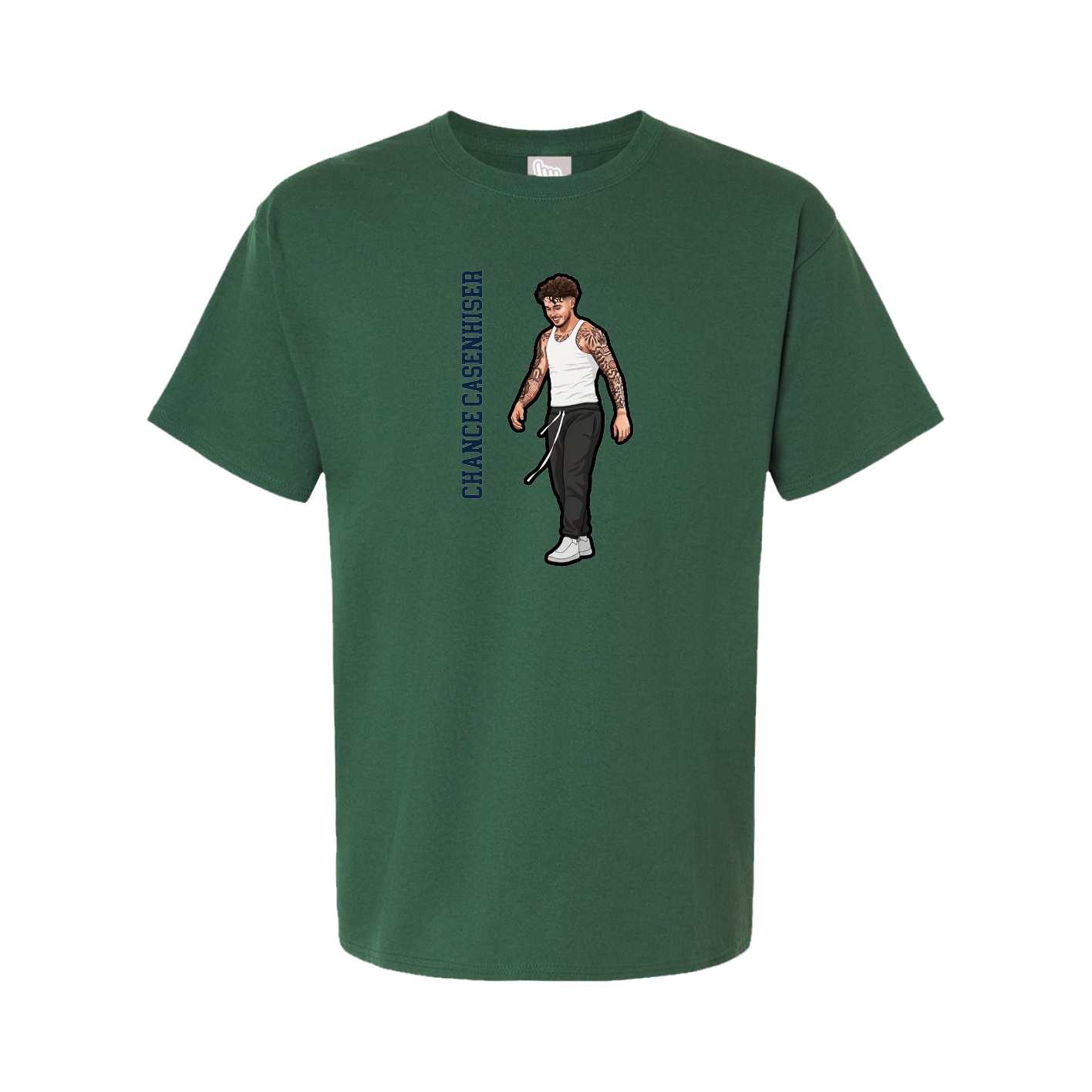 Tee — Name Vertical in Green
