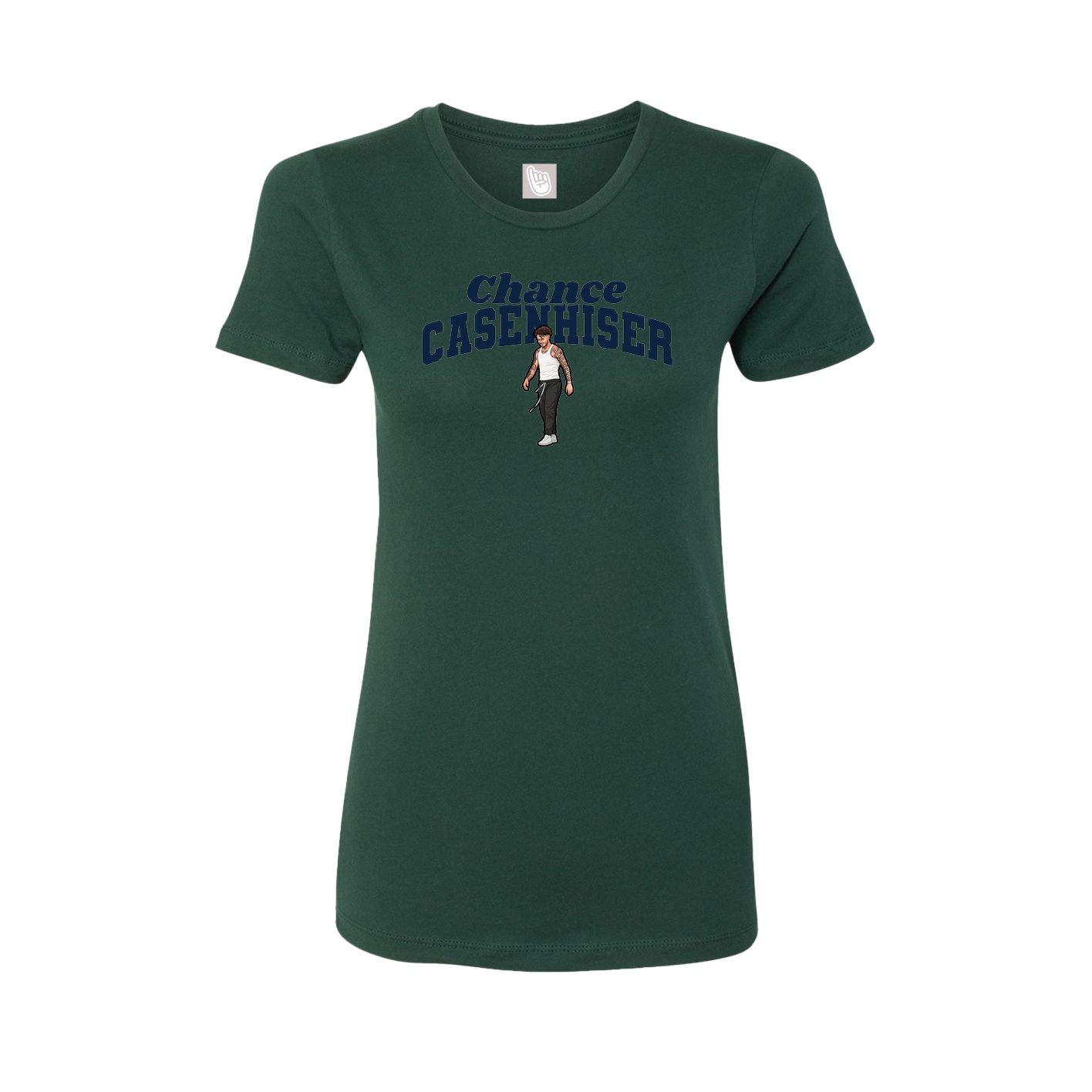 Fitted Women's Tee — Signature Arch in Green