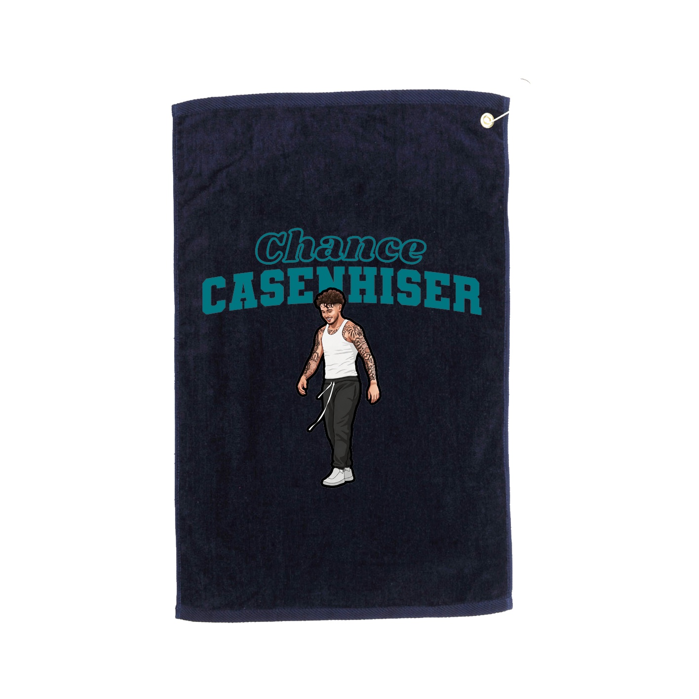 Golf Towel — Name Arch in Navy