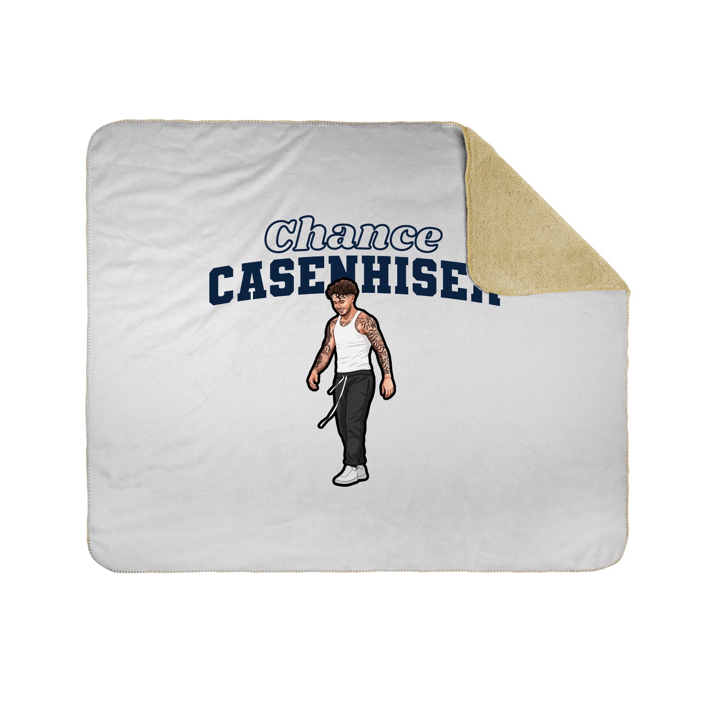 Throw Blanket — Name Arch in White