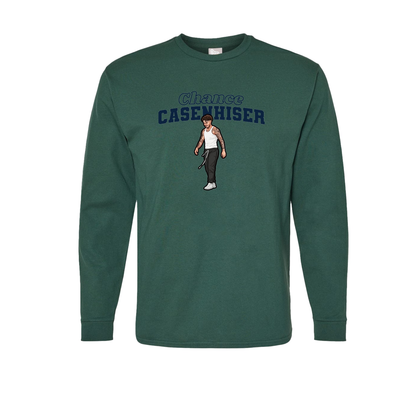 Long Sleeve Tee — Name Arch in Green