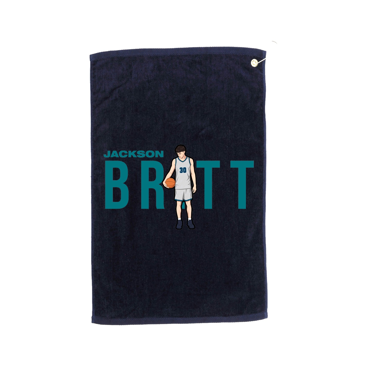 Golf Towel — Player Name in Navy