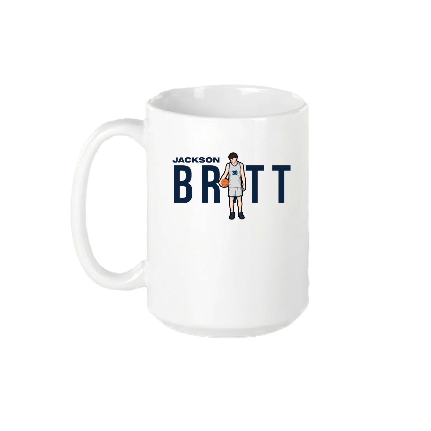 15oz Coffee Mug — Player Name in White