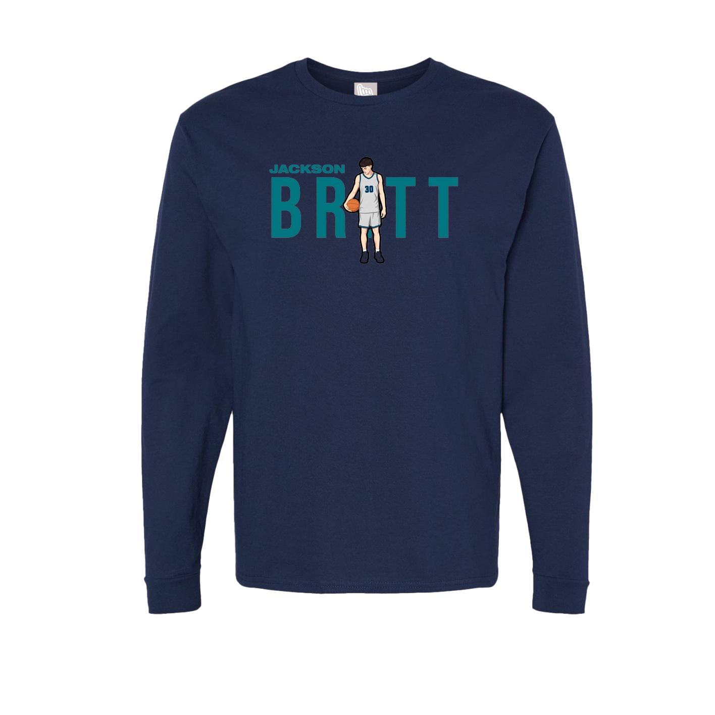 Long Sleeve Tee — Player Name in Navy