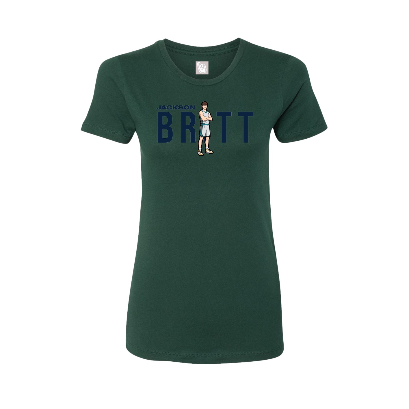 Fitted Women's Tee — Player Name in Green