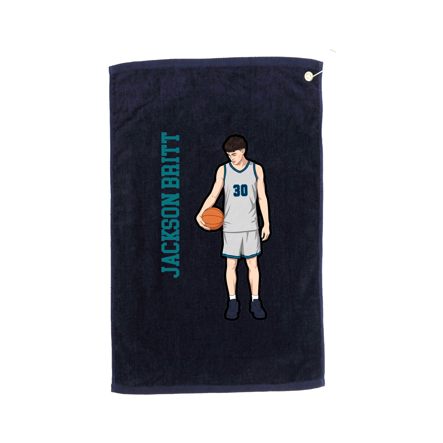 Golf Towel — Name Vertical in Navy
