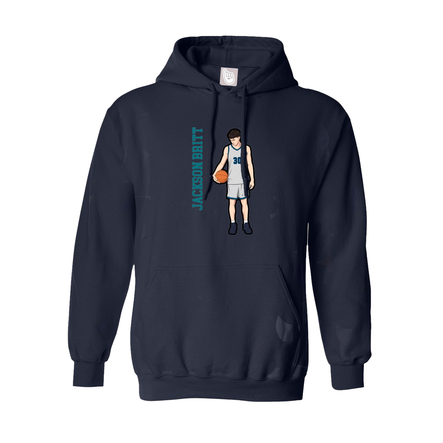 Youth Hoodie — Name Vertical in Navy