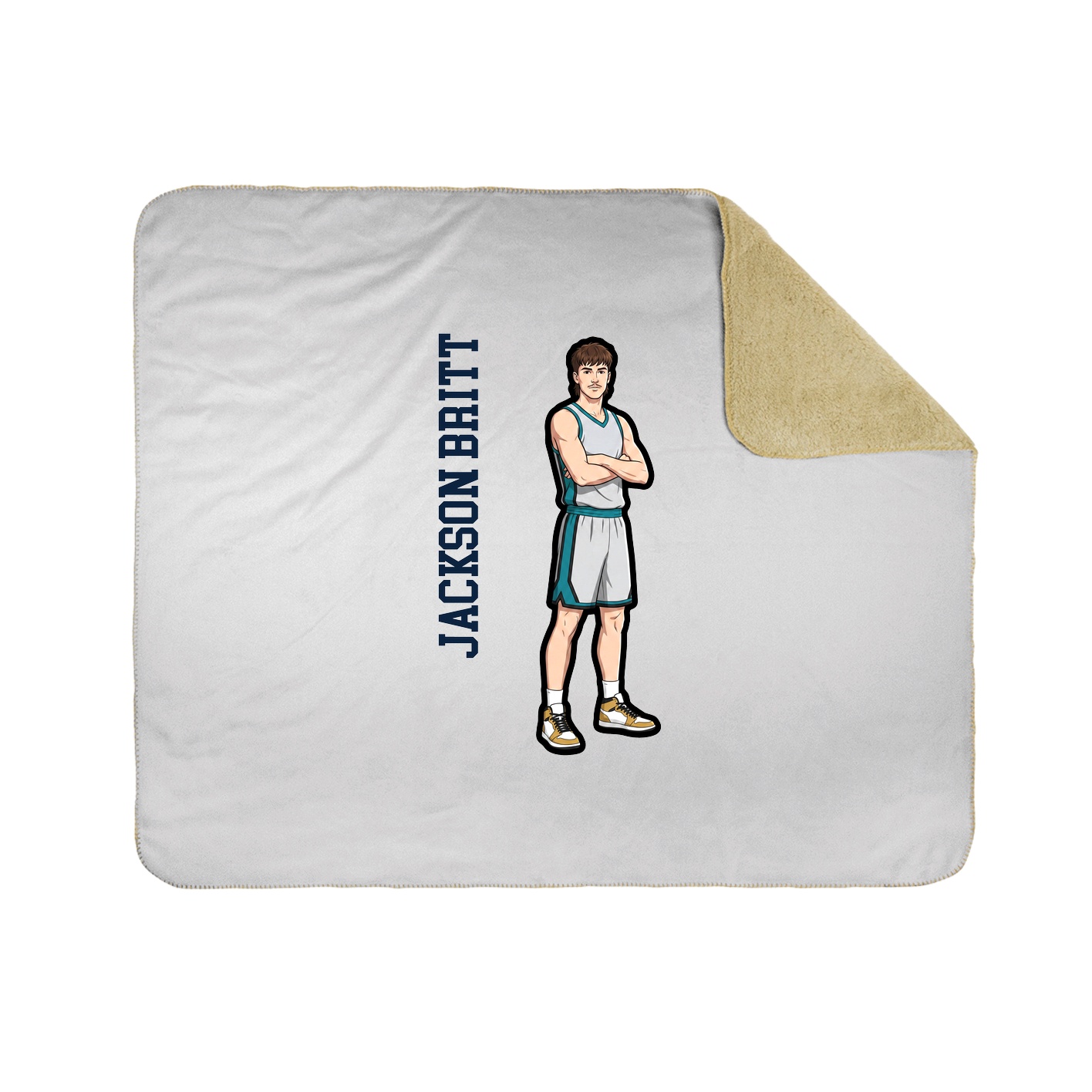 Throw Blanket — Name Vertical in White