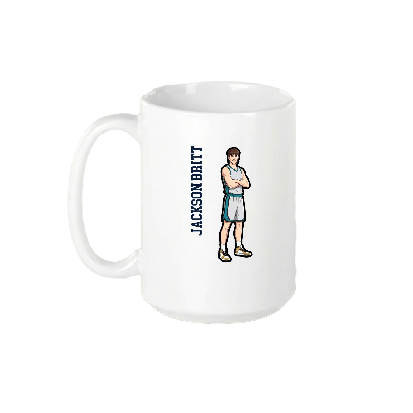 15oz Coffee Mug — Name Vertical in White