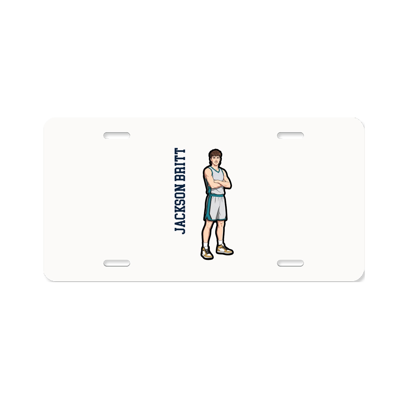 License Plate — Name Vertical in Classic