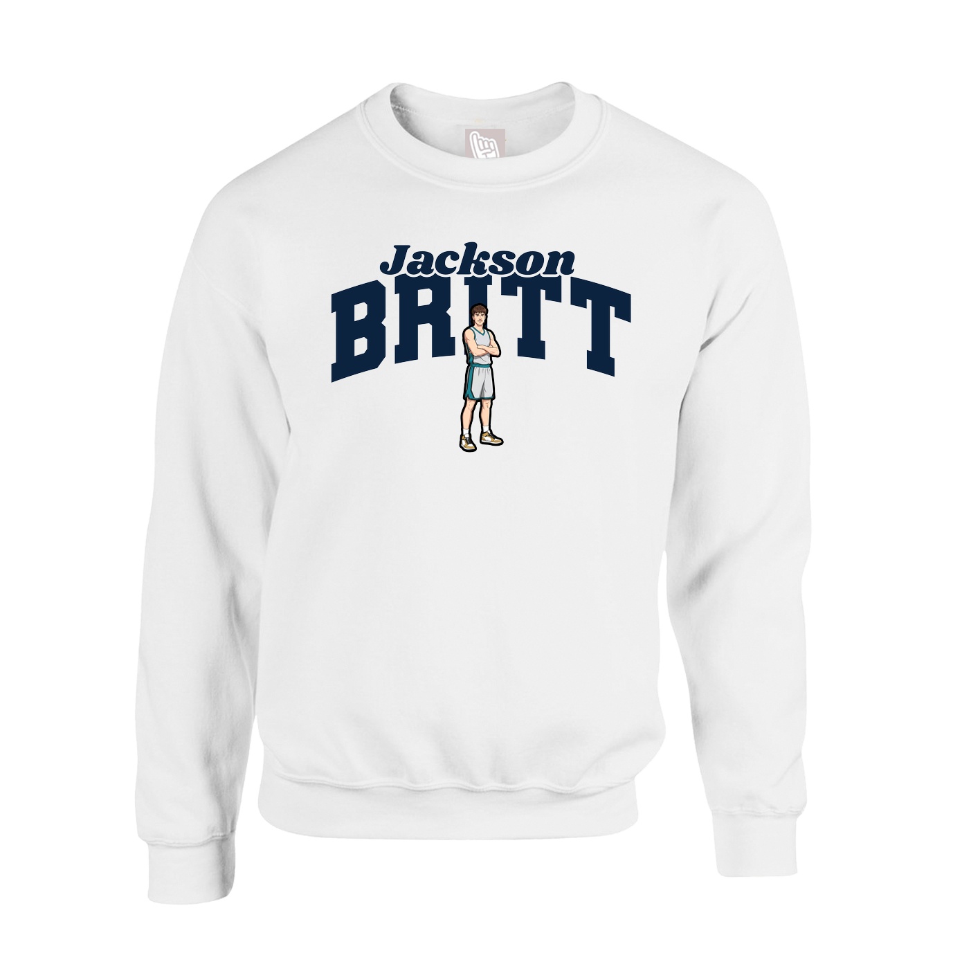 Fleece Crew — Signature Arch in White