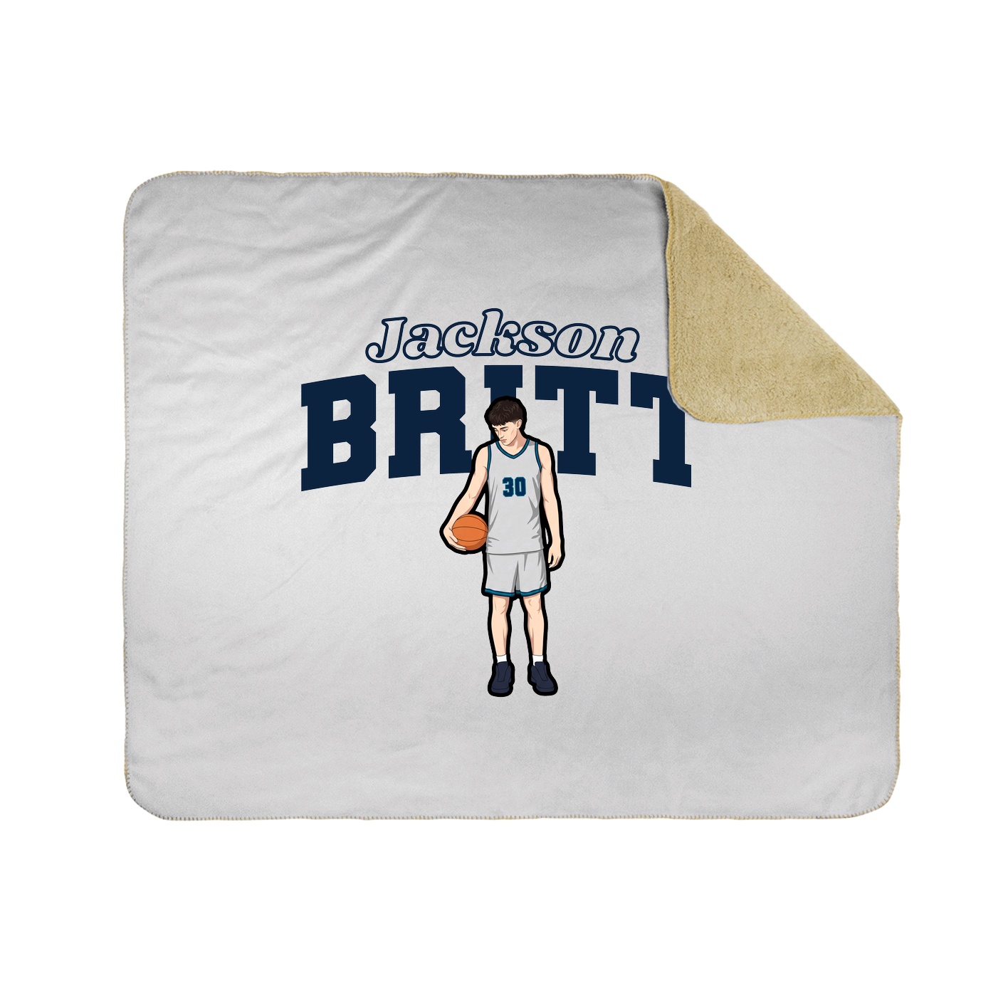 Throw Blanket — Name Arch in White