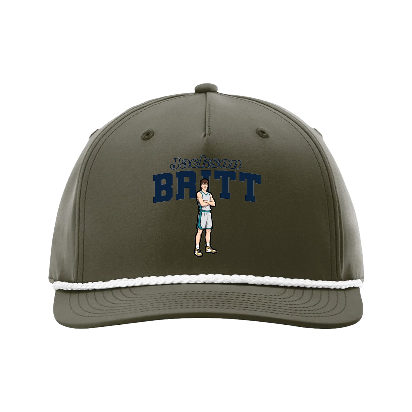 Five-Panel Classic Rope Cap — Name Arch in Green