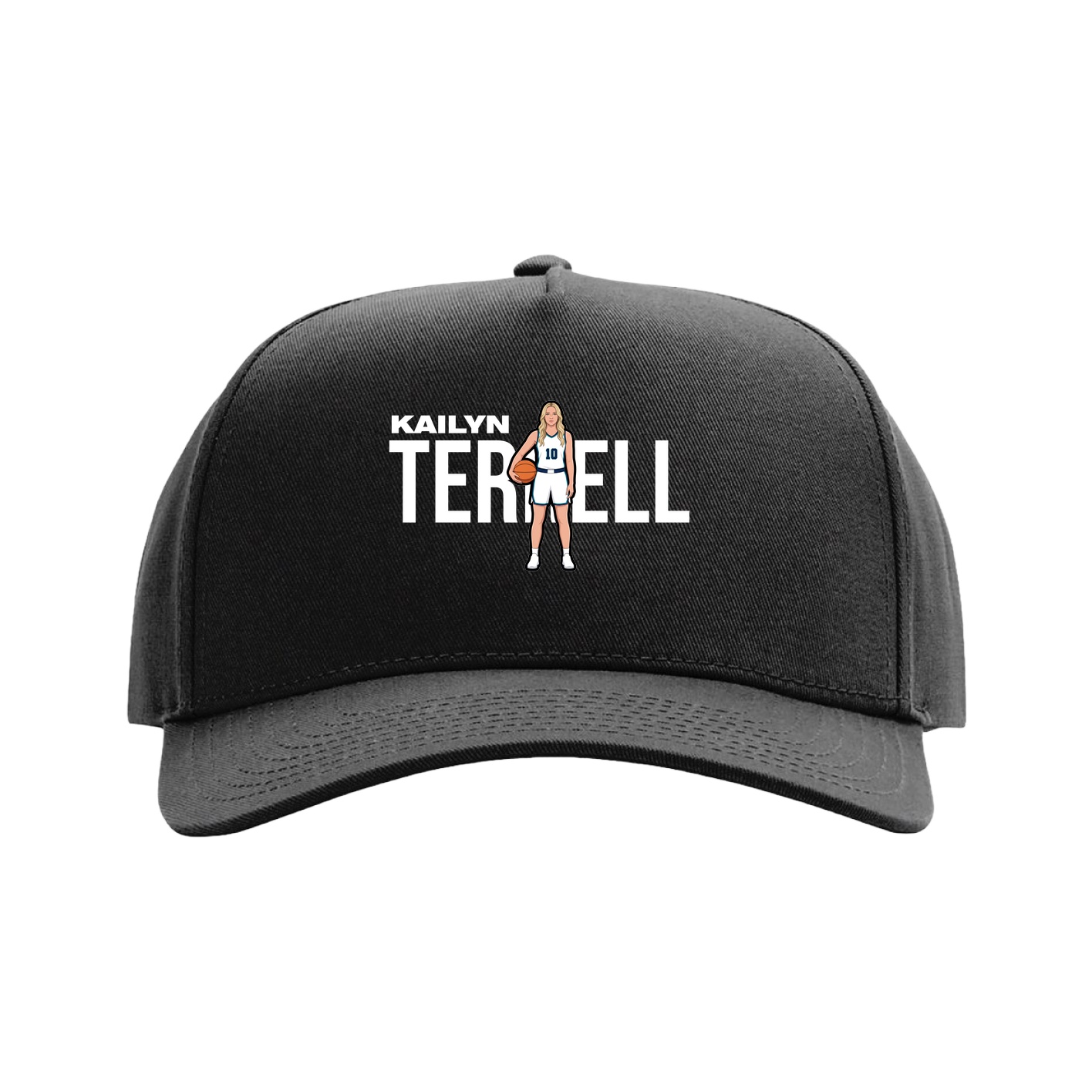 Full Fabric Five-Panel Champ Cap — Player Name in Black