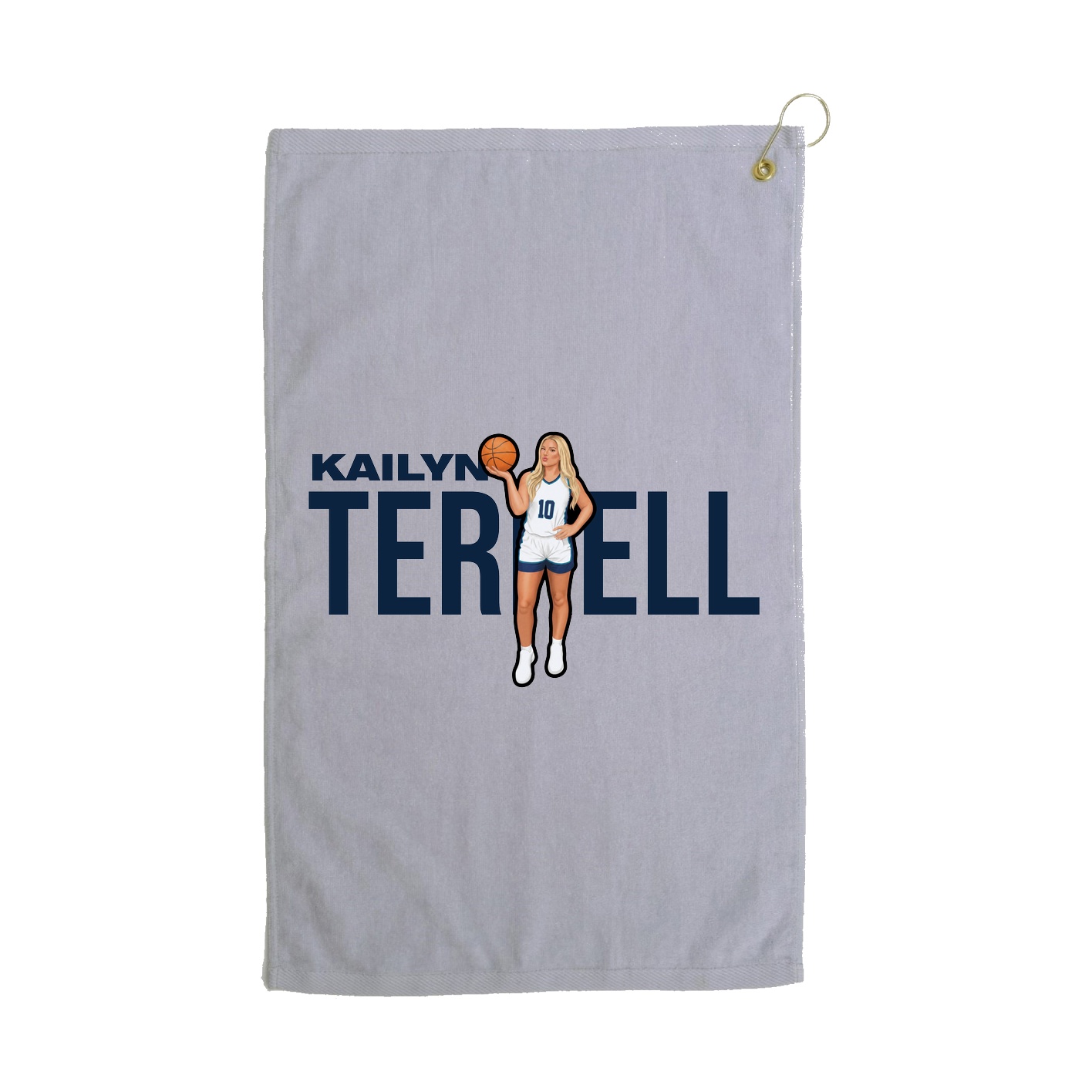 Golf Towel — Player Name in Grey