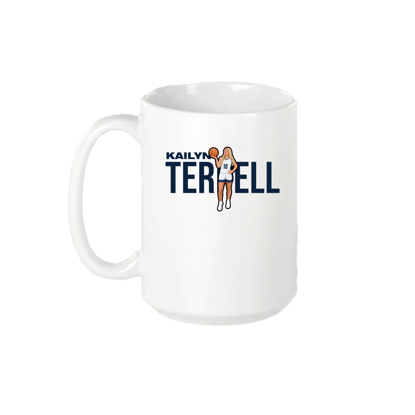 15oz Coffee Mug — Player Name in White