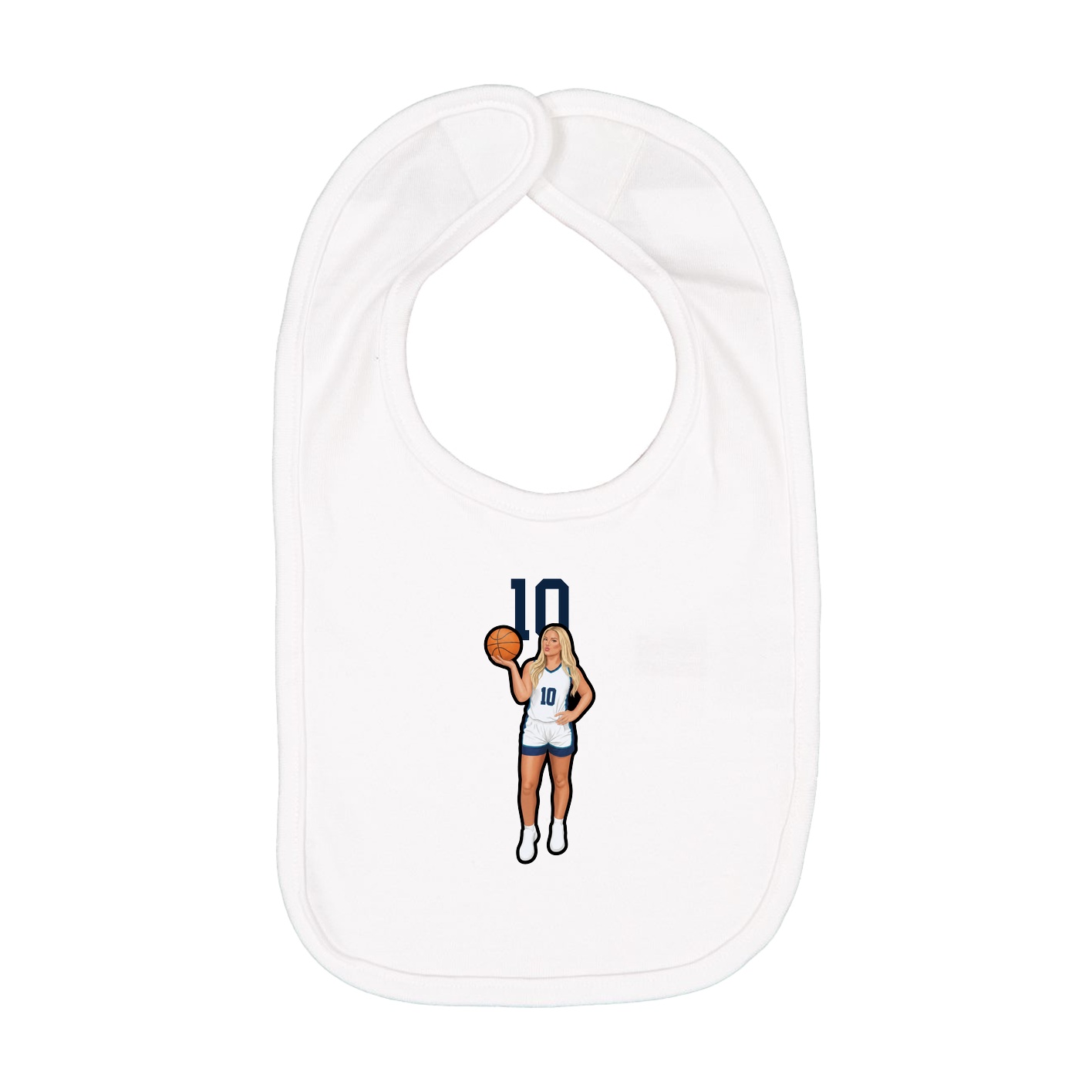 Infant Bib — Number Top in White