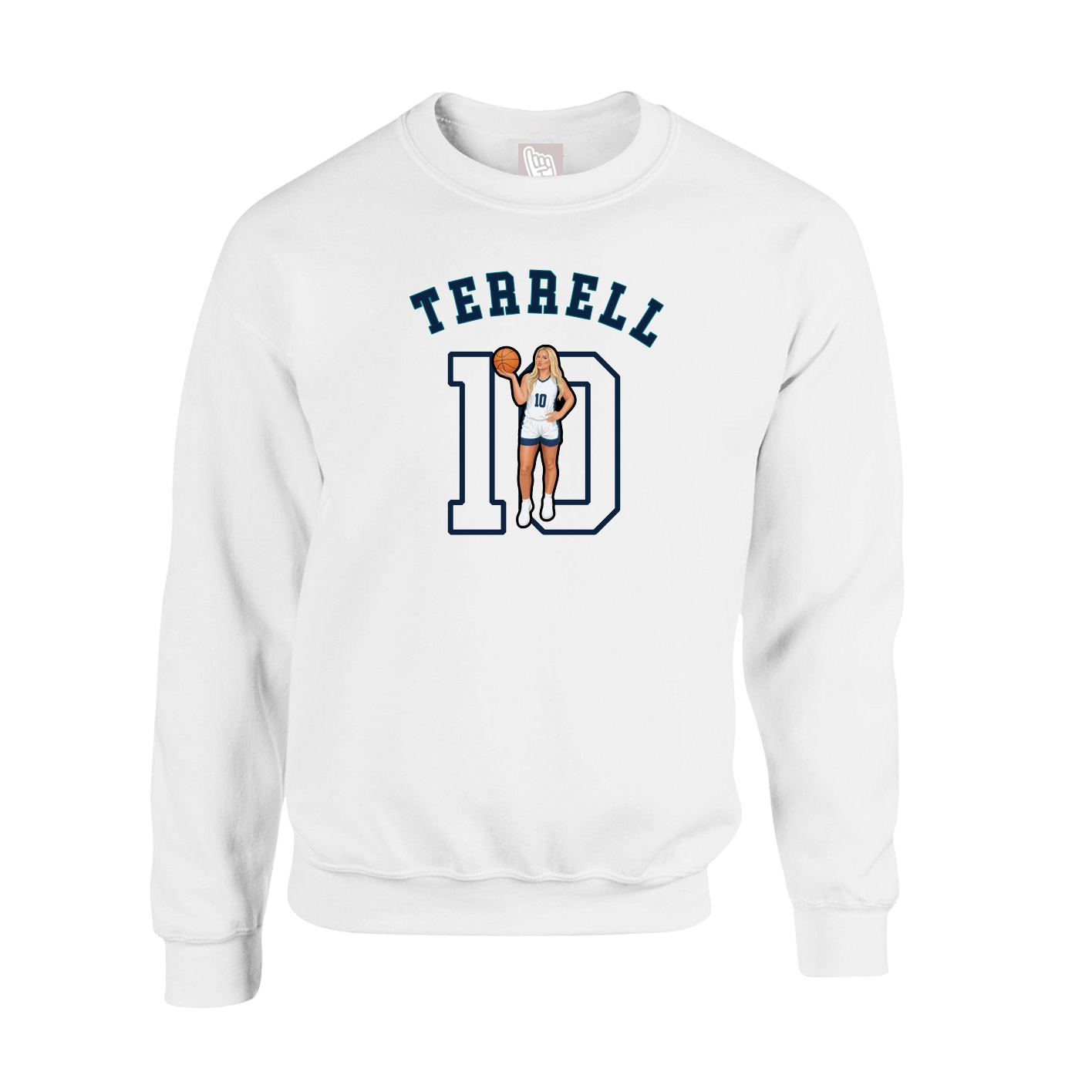 Fleece Crew — Shirsey Arch in White
