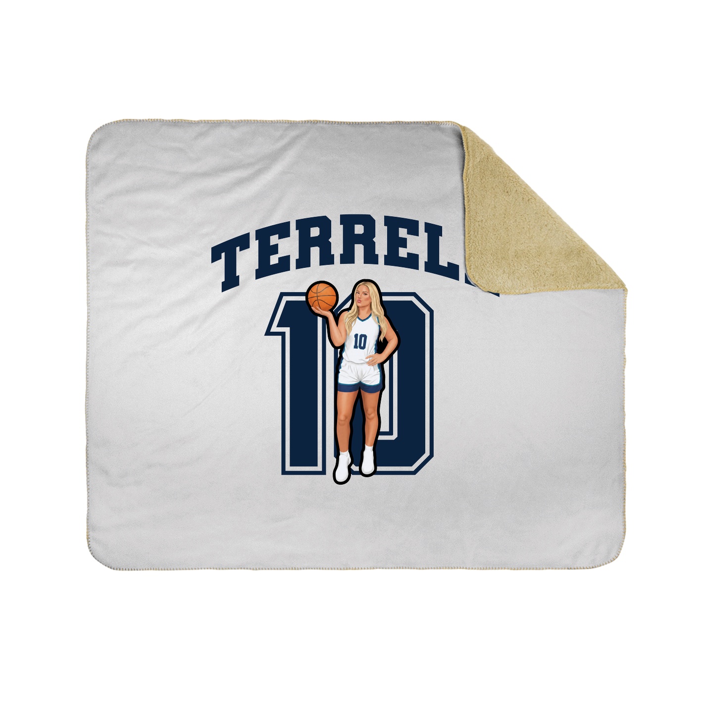 Throw Blanket — Number in White
