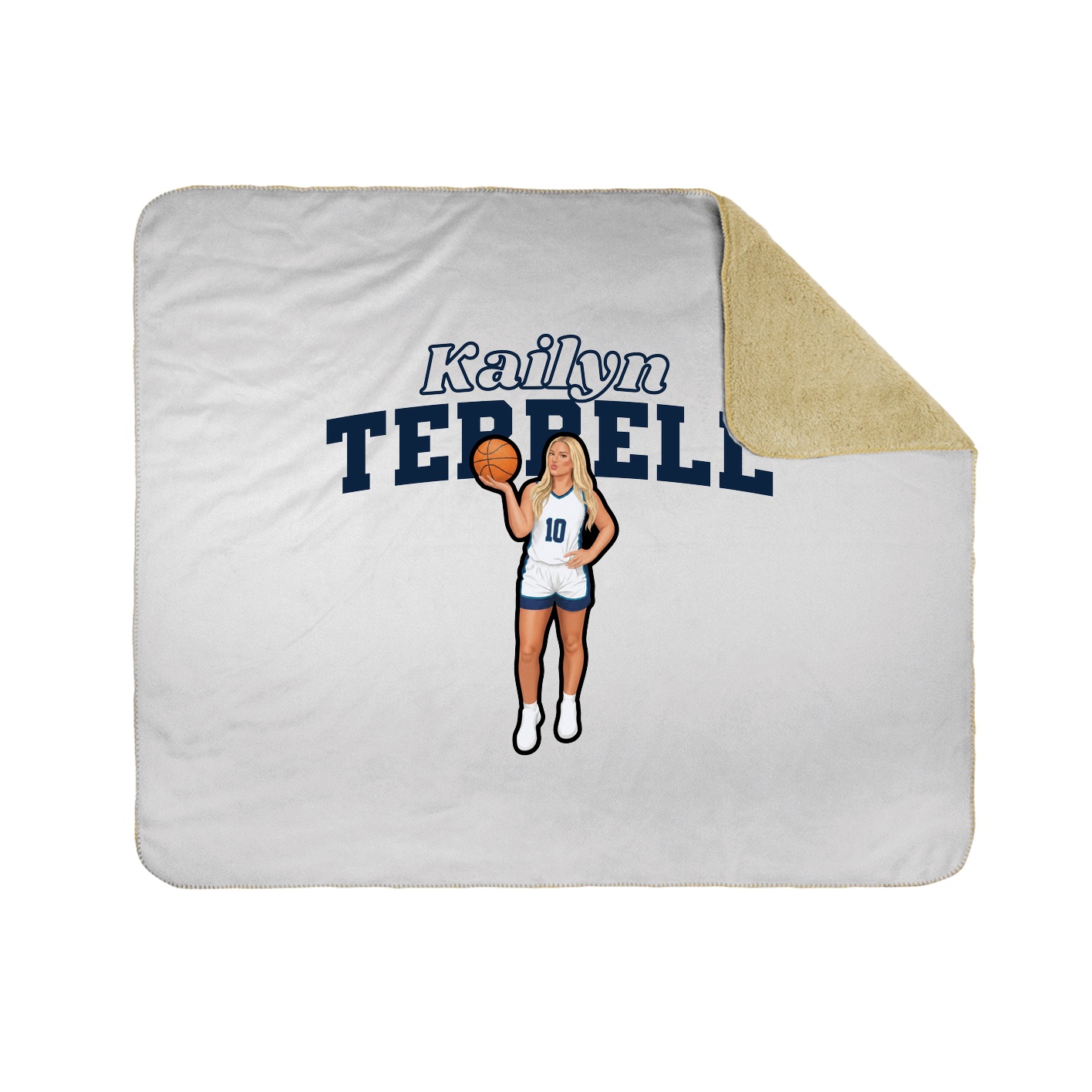 Throw Blanket — Name Arch in White